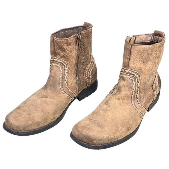 Bed Stu Mens Revolution Brown Distressed Chelsea Boots Size US 8.5 - Picture 6 of 10